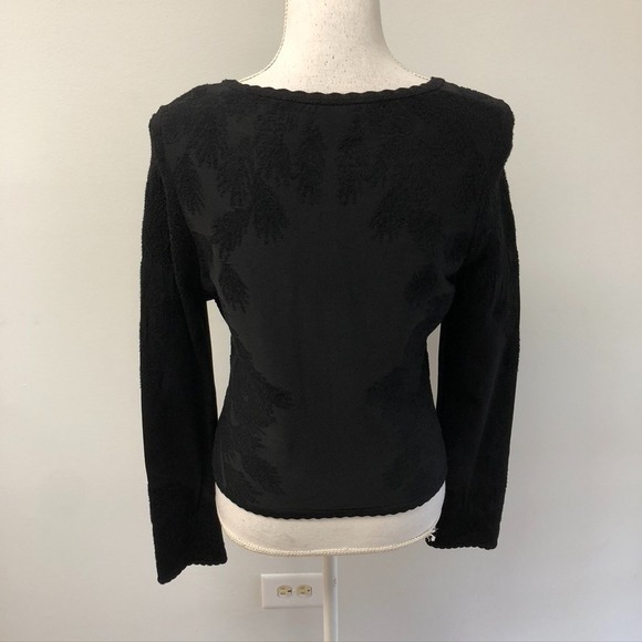Zac Posen Cardigan Sweater Jumper Womens Medium Black Jacquard Whimsigoth - Picture 5 of 9